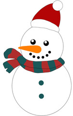 snowman with christmas hat