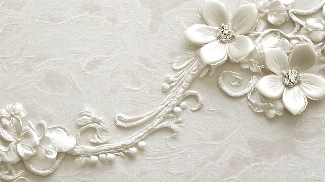 Elegant White Floral Design With Embellishments