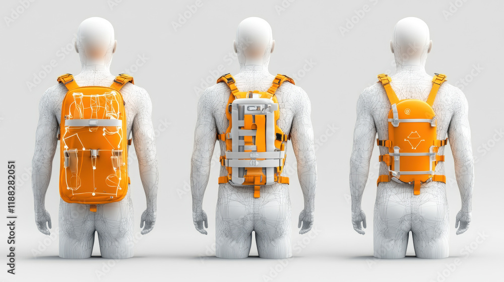 Poster safety aspects, 3d rendering of a person demonstrating a concept, high fidelity image suitable for c