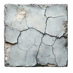 Obraz premium Textured wet cement surface on a flat square layer, minimalistic design, stark white background, modern aesthetic, abstract simplicity