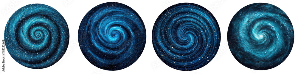 Poster mesmerizing swirling vortex of ethereal blue teal and navy hues creating a captivating psychedelic a