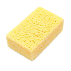 Rectangular sponge isolated on pure white or transparent background for cleaning concept