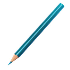 Blue pencil sharpened, isolated on transparent background