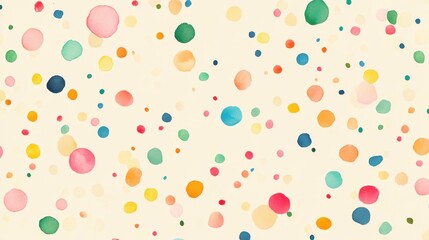 Pastel Confetti Gift Wrap, vibrant confetti pattern in soft pastel colors on a cheerful pale yellow backdrop, perfect for festive occasions