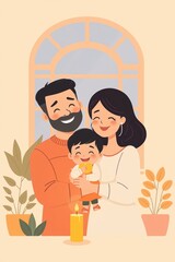 Obraz premium illustration of a family hugging
