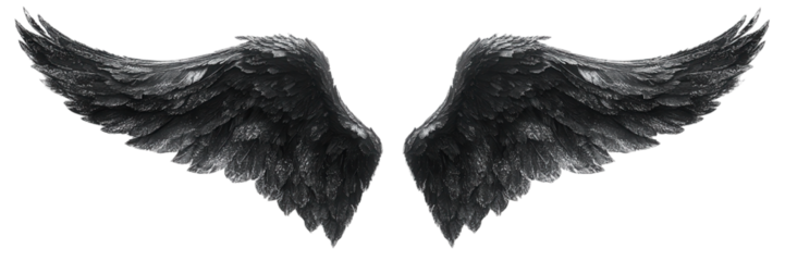 Elegant black and white minimalist wing design, clean lines, modern aesthetic, perfect for branding or artistic projects