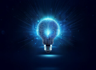 A glowing lightbulb, radiating energy and brilliance, its intricate internal structure visible.  A symbol of innovation and bright ideas.