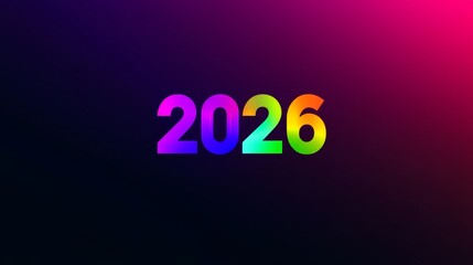 Vibrant 2026 gradient display on dark background