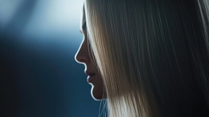 Fototapeta premium Silhouette of a Woman: A Study in Light and Shadow