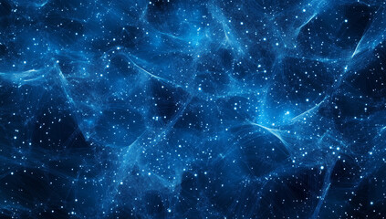 Abstract blue digital background with glowing dots and lines, technology network wallpaper for presentation or website design. Big data concept.