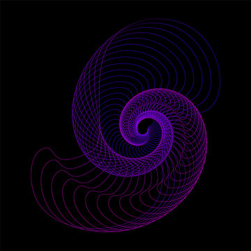 Harmonograph drawings. Contemporary art. Abstract geometric element. Mathematical chaos, spirograph