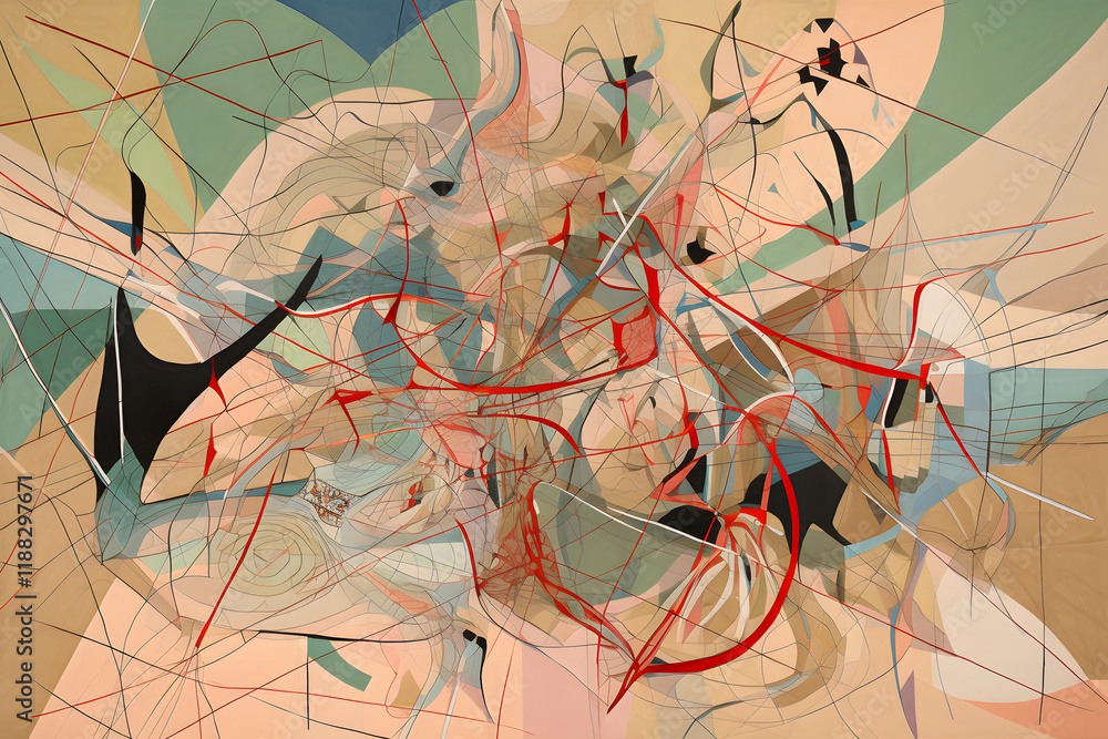 Aufkleber abstract composition exploring dynamic movement and color