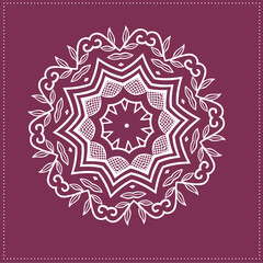 Indian Traditional and Cultural, Kolam, Rangoli, or Paisley vector line art. Bengal art India Tamil mandala Art 