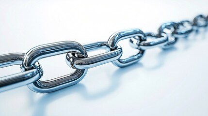 Obraz premium Close-Up of Metallic Chain Links Symbolizing Strength and Connection