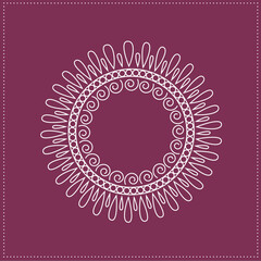 Indian Traditional and Cultural, Kolam, Rangoli, or Paisley vector line art. Bengal art India Tamil mandala Art 