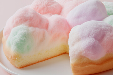 Pastel Icing Cake with Visible Sponge Layer