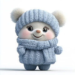 Cute Cartoon Letter Y in Cozy Cold Weather Outfit Ready for Winter