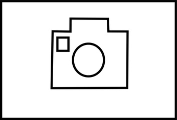 Camera icon, camera photo icon symbol . Vector photography camera logo . line outline