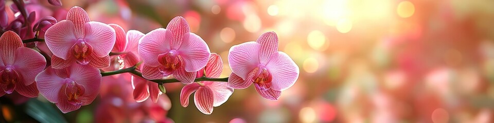 Pink Orchid Bloom in Soft Sunlight