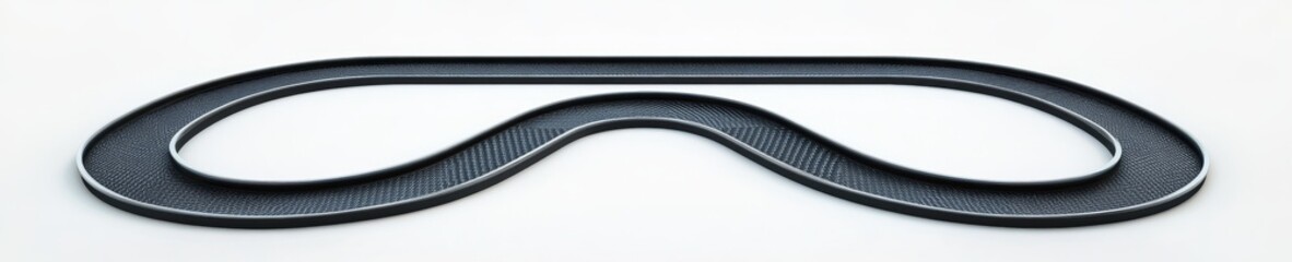 Abstract track, curved path, raceway design, top view.