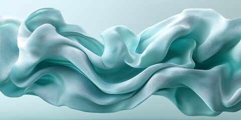 Obraz premium Flowing teal fabric, abstract background, elegant design, website header