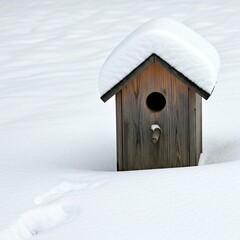 bird house in the snow