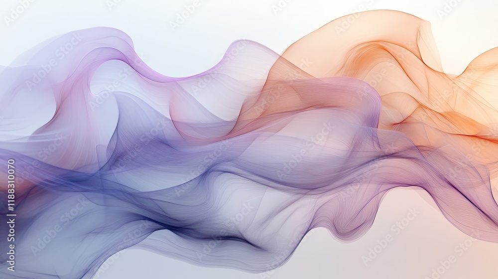 Poster abstract composition of flowing pastel waves, creating a dreamy and soothing visual with space for t