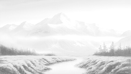 Obraz premium winter forest landscape