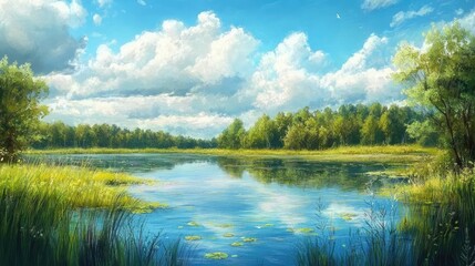 Obraz premium World Wetlands Day scenery.