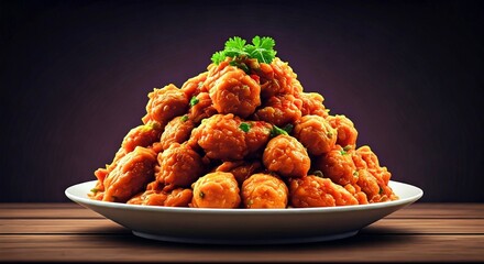 food, chicken, fried, meat, meal, dish, plate, dinner, cuisine, sauce, wings, appetizer, snack, lunch, white, pork, fish, delicious, spicy, cooked, hot, potato, restaurant, gourmet, roasted