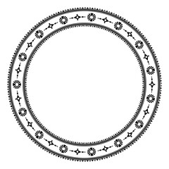 Vintage frame border ornament vector. Ethnic seamless round pattern. Mandala Floral Baroque. Classic antique ornate element. Decorative border for frame, textile, fabric, rug, tattoo, ceramic.