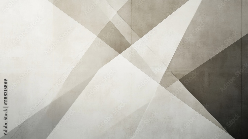 Poster minimalist geometric design, sharp lines and simple shapes in a neutral color palette creating a mod