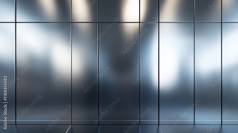 Poster sleek chrome surface, showcasing a smooth metallic texture with high reflectivity and an uninterrupt