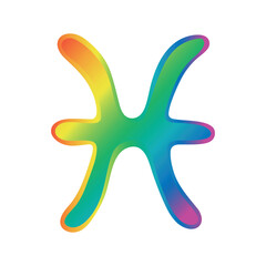 Obraz premium Hand drawn pisces zodiac sign Esoteric symbol doodle Astrology clipart Element for design