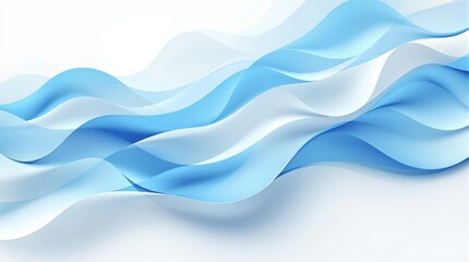 Naklejka premium Abstract blue and white flowing waves background with smooth fluid shapes