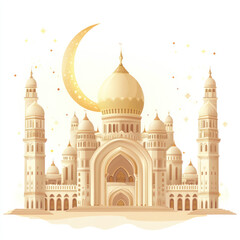 Majestic Palace with Crescent Moon