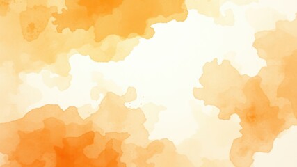 Obraz premium Abstract watercolor background with soft orange and yellow shades, creating a delicate and airy atmosphere