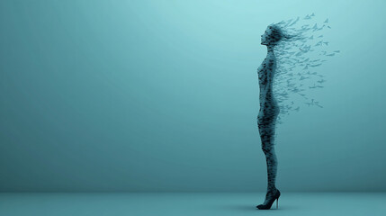 Water droplets splash on the surface of a blue pool
