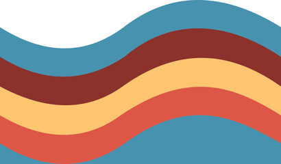 Retro Rainbow Wave Corner