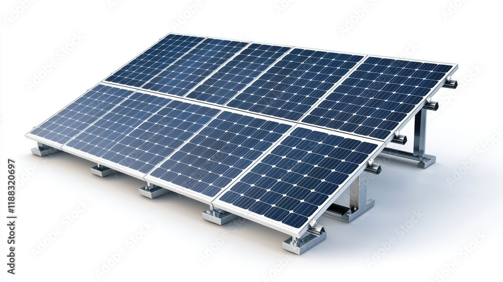 Aufkleber a solar panel array designed for energy generation, featuring multiple photovoltaic cells arranged o