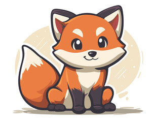 Fototapeta premium Cute fox cartoon icon. Animal zoo life nature and fauna theme. Colorful design. Vector illustration.