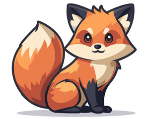 Obraz premium Cute fox cartoon icon. Animal zoo life nature and fauna theme. Colorful design. Vector illustration.