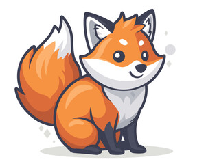 Obraz premium Cute cartoon fox. Vector illustration of a cute little fox