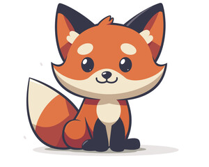 Obraz premium Cute red fox. Vector illustration of a cartoon character