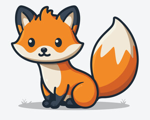 Fototapeta premium Cute cartoon fox. Vector illustration of a cute little fox