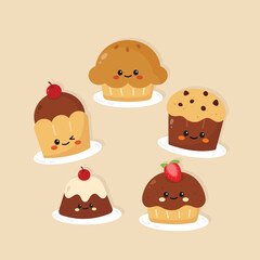 Cute Hand Drawn Dessert Character Illustration