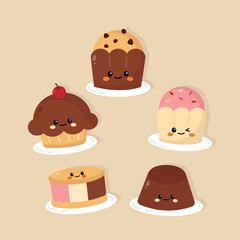 Cute Hand Drawn Dessert Character Illustration