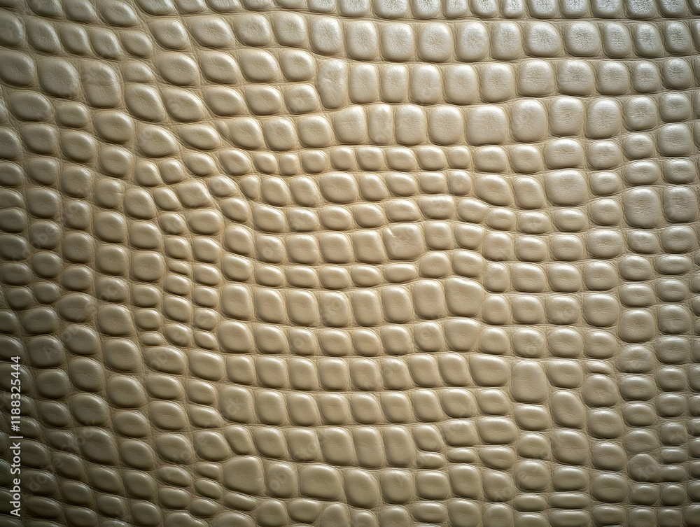 Poster close-up of beige patterned leather, showcasing texture and design for backgrounds or design project