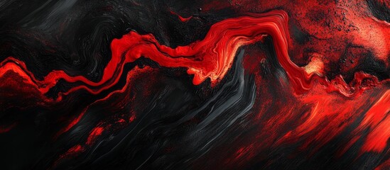 Abstract red and black paint swirls. (2)