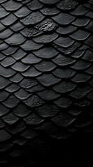 Dark Textured Scales Form an Intricate Overlapping Pattern with Subtle Highlights and Shadows